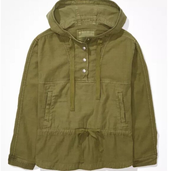 AE Cotton Popover Jacket | Olive | Small - Picture 2 of 6